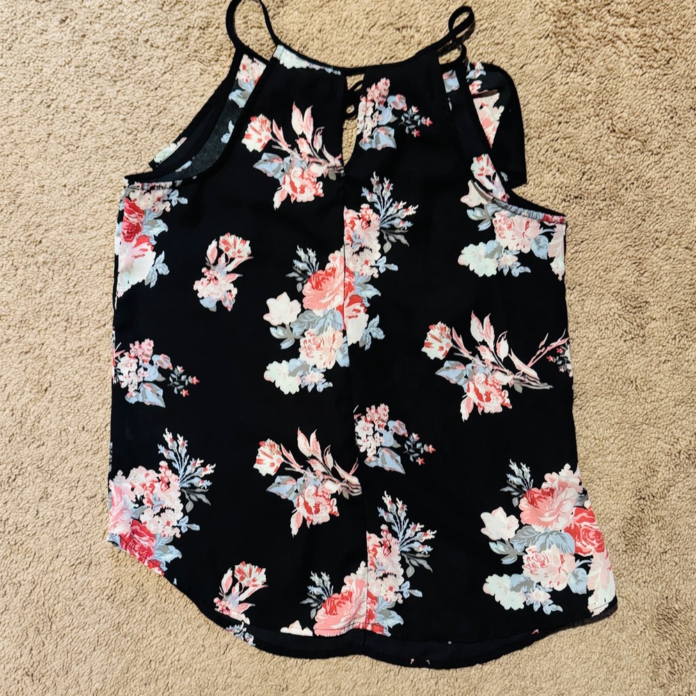 Stella Tweed • Black/Floral Sheer Blouse - Picture 3 of 8